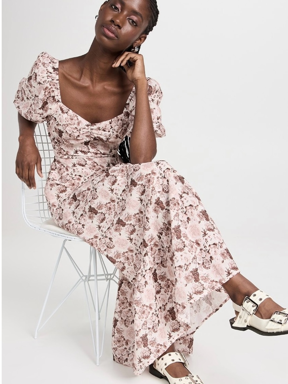 NWOT English Factory Linen Floral Maxi Dress Size M